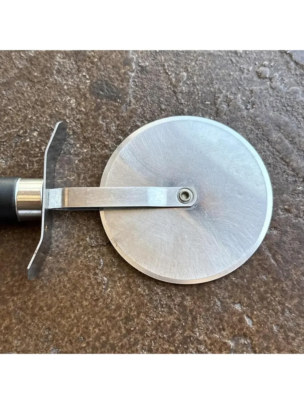 Pampered Chef Pizza Cutter Stainless Steel with Blade Cover - Retired